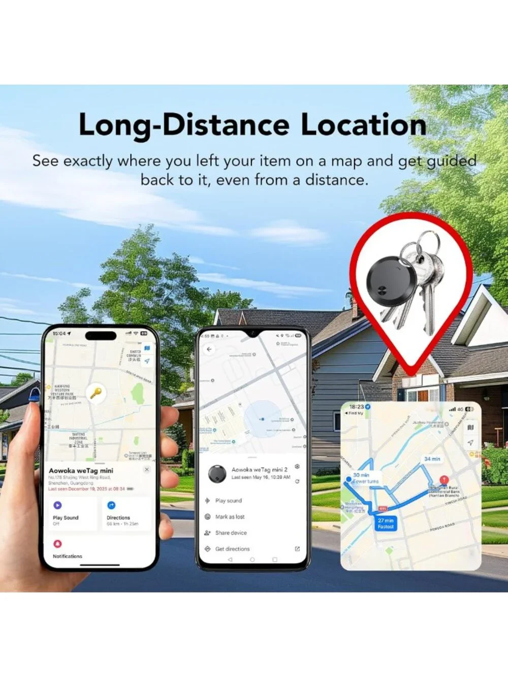 Bluetooth Item Locator Tags for Android & iOS - Smart Tracker for Keys, Luggage